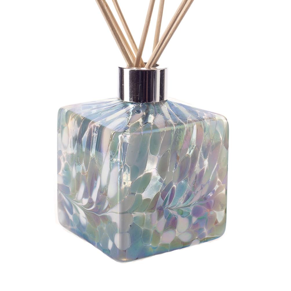Amelia Art Glass Turquoise & White Square Reed Diffuser Gift Set  Extra Image 1